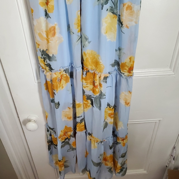 Enfocus Light Blue and Yellow Floral Maxi Dress - Picture 7 of 8